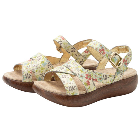 Alegria Bianca Womens Comfort Rocker Sole Leather Sandals in Good As Gold