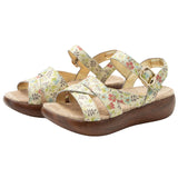 Alegria Bianca Womens Comfort Rocker Sole Leather Sandals in Good As Gold - EUR 41