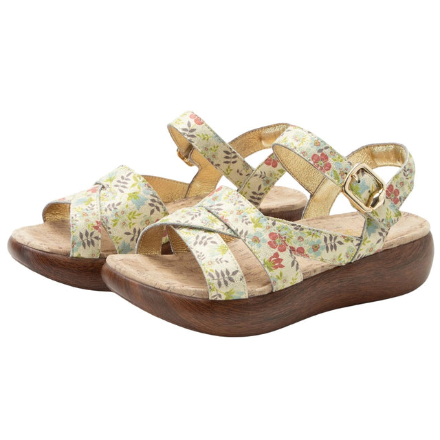 Alegria Bianca Womens Comfort Rocker Sole Leather Sandals in Good As Gold - EUR 41