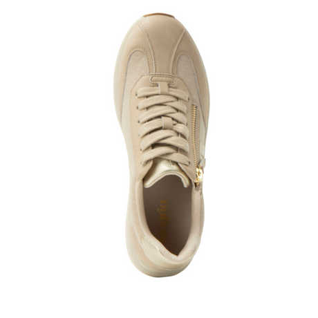 Alegria Eazeer Womens Athletic Shoes - Beige (Hiking Sneakers w/ Side Zip)