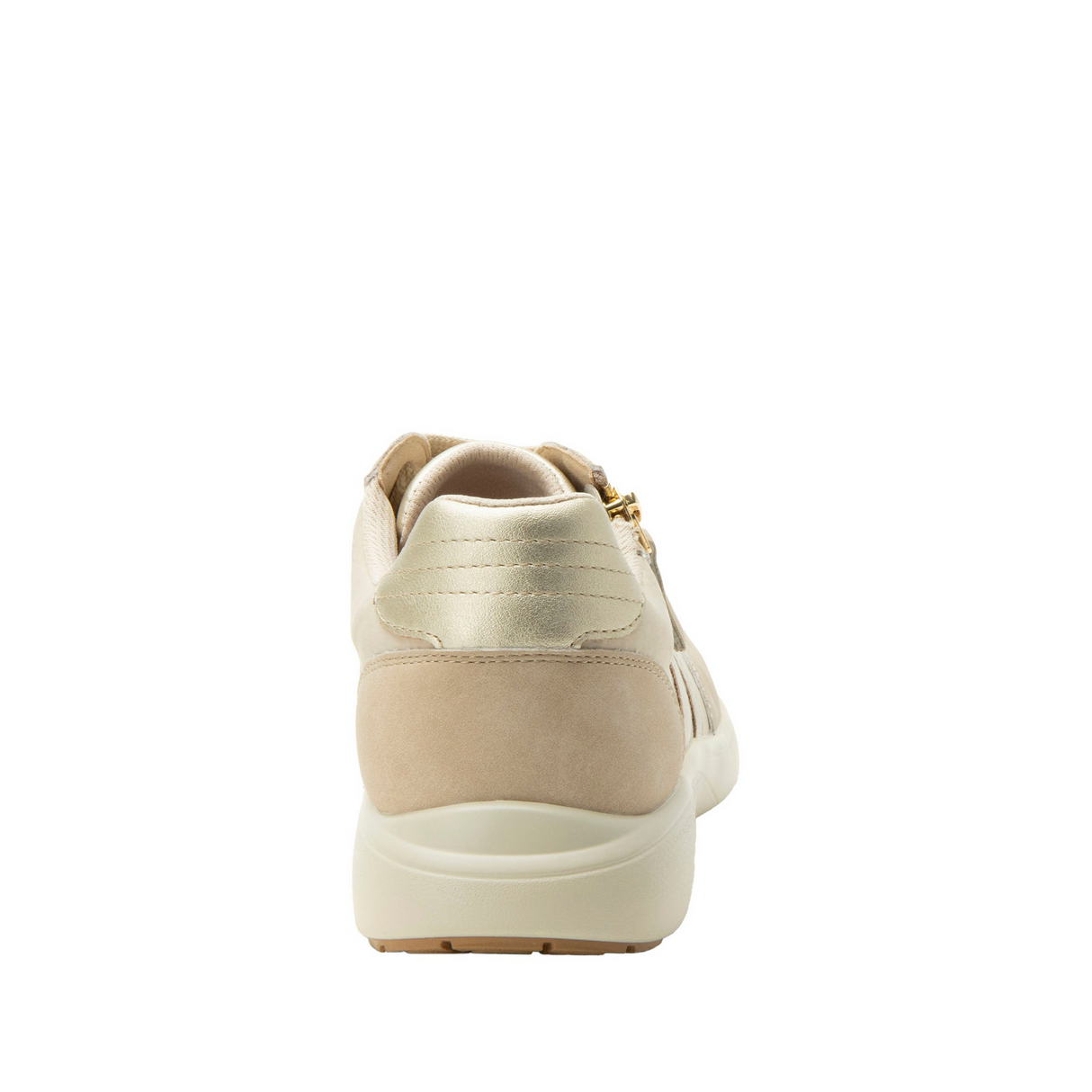 Alegria Eazeer Womens Athletic Shoes - Beige (Hiking Sneakers w/ Side Zip)
