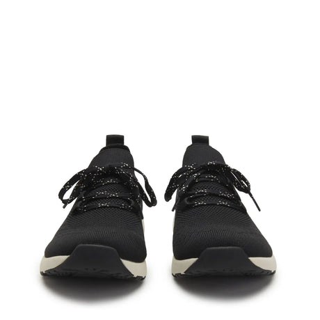 TRAQ Froliq Womens Walking Shoes Knit Lace-Up Lightweight Cushioned in Black