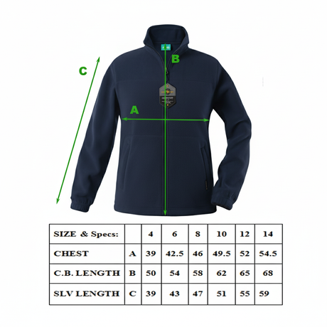 Kids Polar Fleece Full Zip Jumper Jacket Winter Warm in Navy Blue