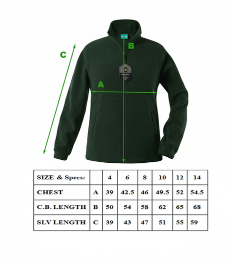 Kids Polar Fleece Full Zip Jumper Jacket Winter Warm in Bottle Green