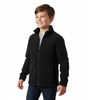Kids Polar Fleece Full Zip Jumper Jacket Winter Warm in Black - 14