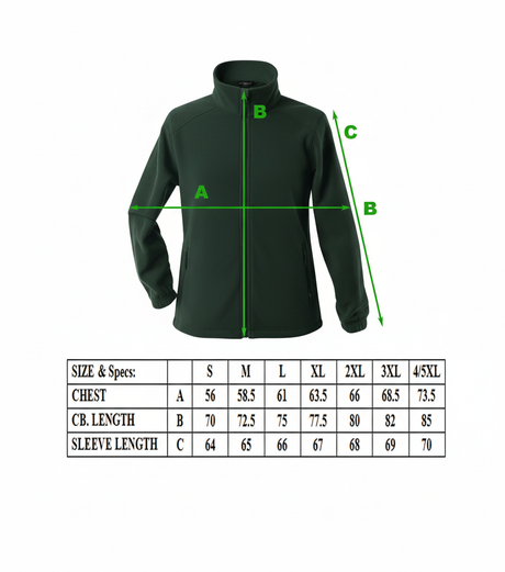 Mens Polar Fleece Full Zip Jumper Jacket Winter Warm in Bottle Green
