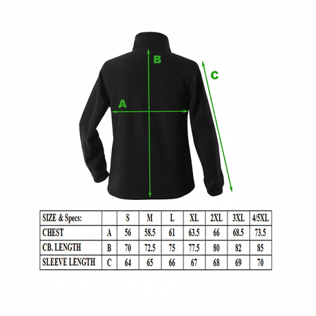 Mens Polar Fleece Full Zip Jumper Jacket Winter Warm in Black