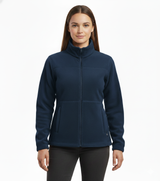 Womens Polar Fleece Full Zip Jumper Jacket Winter Warm in Navy Blue - 18