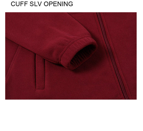 Womens Polar Fleece Full Zip Jumper Jacket Winter Warm in Burgundy
