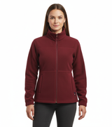Womens Polar Fleece Full Zip Jumper Jacket Winter Warm in Burgundy - 18