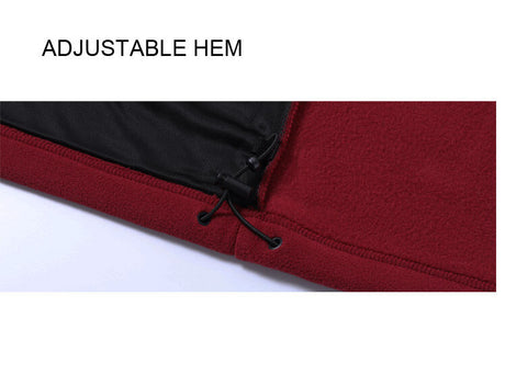 Womens Polar Fleece Full Zip Jumper Jacket Winter Warm in Burgundy