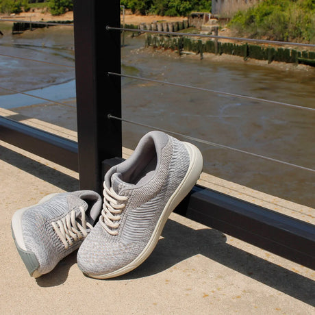 TRAQ Goalz Womens Walking Shoes Knit Q-Sport Walker 2 in Beige Multi - Size 42