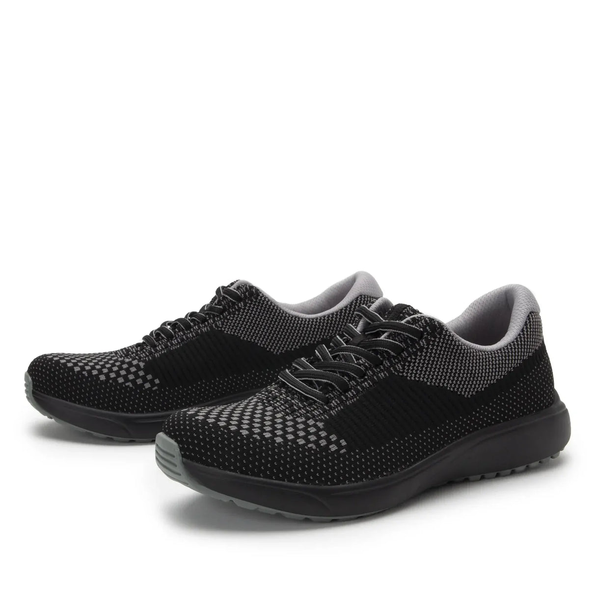 TRAQ Goalz Womens Walking Shoes Knit Q-Sport Slip-Resistant Walker 2 in Black