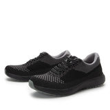 TRAQ Goalz Womens Walking Shoes Knit Q-Sport Slip-Resistant Walker 2 in Black