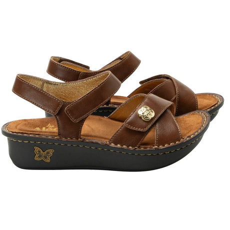 Alegria Kelsi Womens Slingback Leather Comfort Sandals in Marrone