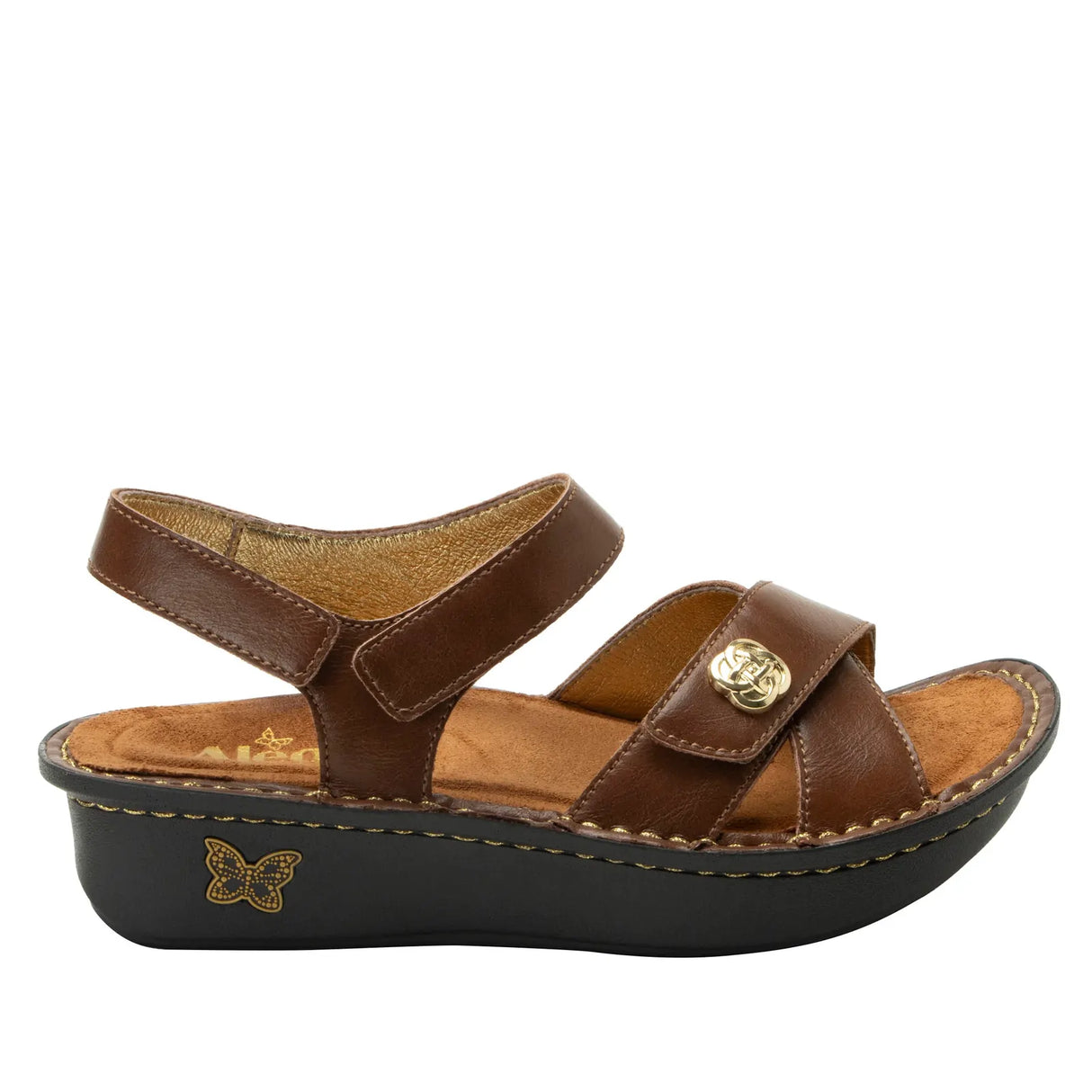 Alegria Kelsi Womens Slingback Leather Comfort Sandals in Marrone