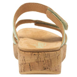 Alegria Mena Womens Sandals Leather Adjustable Straps Cork Wedge in Sea Foam