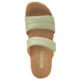 Alegria Mena Womens Sandals Leather Adjustable Straps Cork Wedge in Sea Foam