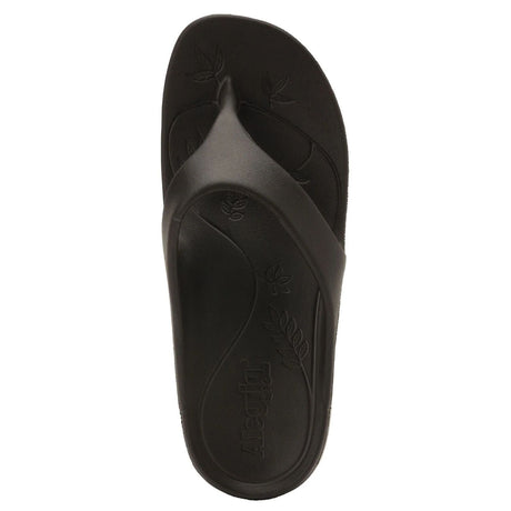 TRAQ Ode Womens Sandals Lightweight EVA Arch Support Comfort Thong in Black