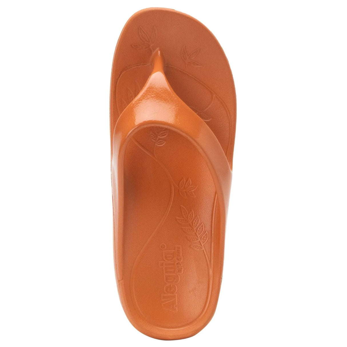 TRAQ Ode Womens Sandals Gloss Lightweight EVA Arch Support Thong in Tangerine