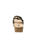 Alegria Oona Womens Slide Sandals Raffia Adjustable Comfort Non Slip 1.75" Heel in Black