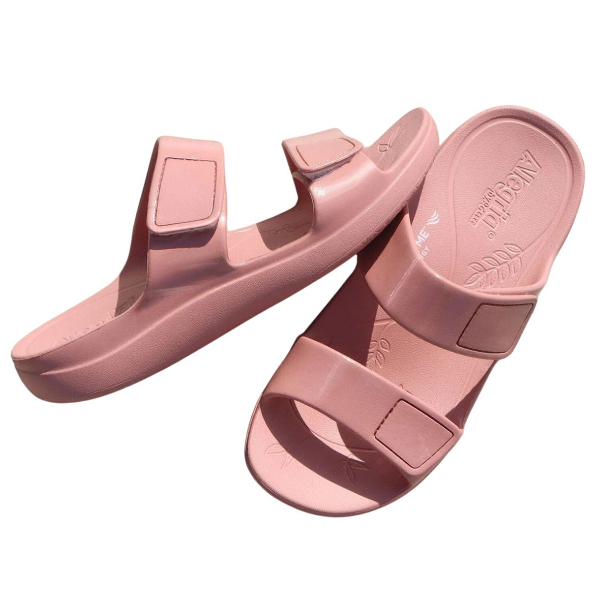 Orbyt Women’s Double Strap EVA Slide Sandals w/ Adjsutable Straps in Dusty Rose