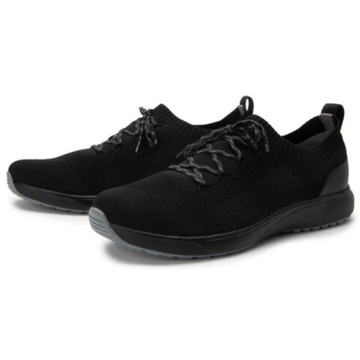 PEAQ Mens Smart Shoes Q-Chip Smart Step Counter Knit Lace-Up Sneakers in Black