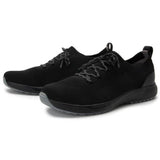 PEAQ Mens Smart Shoes Q-Chip Smart Step Counter Knit Lace-Up Sneakers in Black