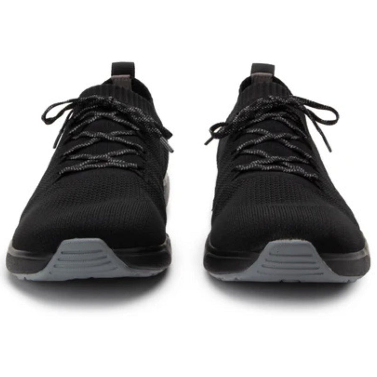 PEAQ Mens Smart Shoes Q-Chip Smart Step Counter Knit Lace-Up Sneakers in Black