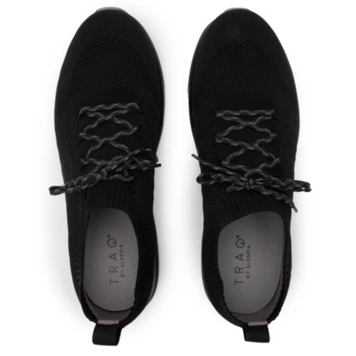 PEAQ Mens Smart Shoes Q-Chip Smart Step Counter Knit Lace-Up Sneakers in Black