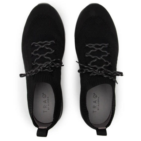 PEAQ Mens Smart Shoes Q-Chip Smart Step Counter Knit Lace-Up Sneakers in Black