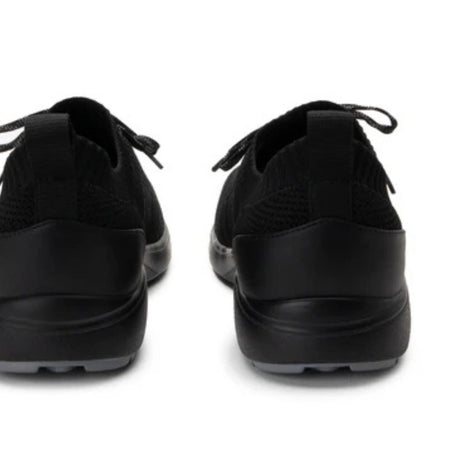 PEAQ Mens Smart Shoes Q-Chip Smart Step Counter Knit Lace-Up Sneakers in Black