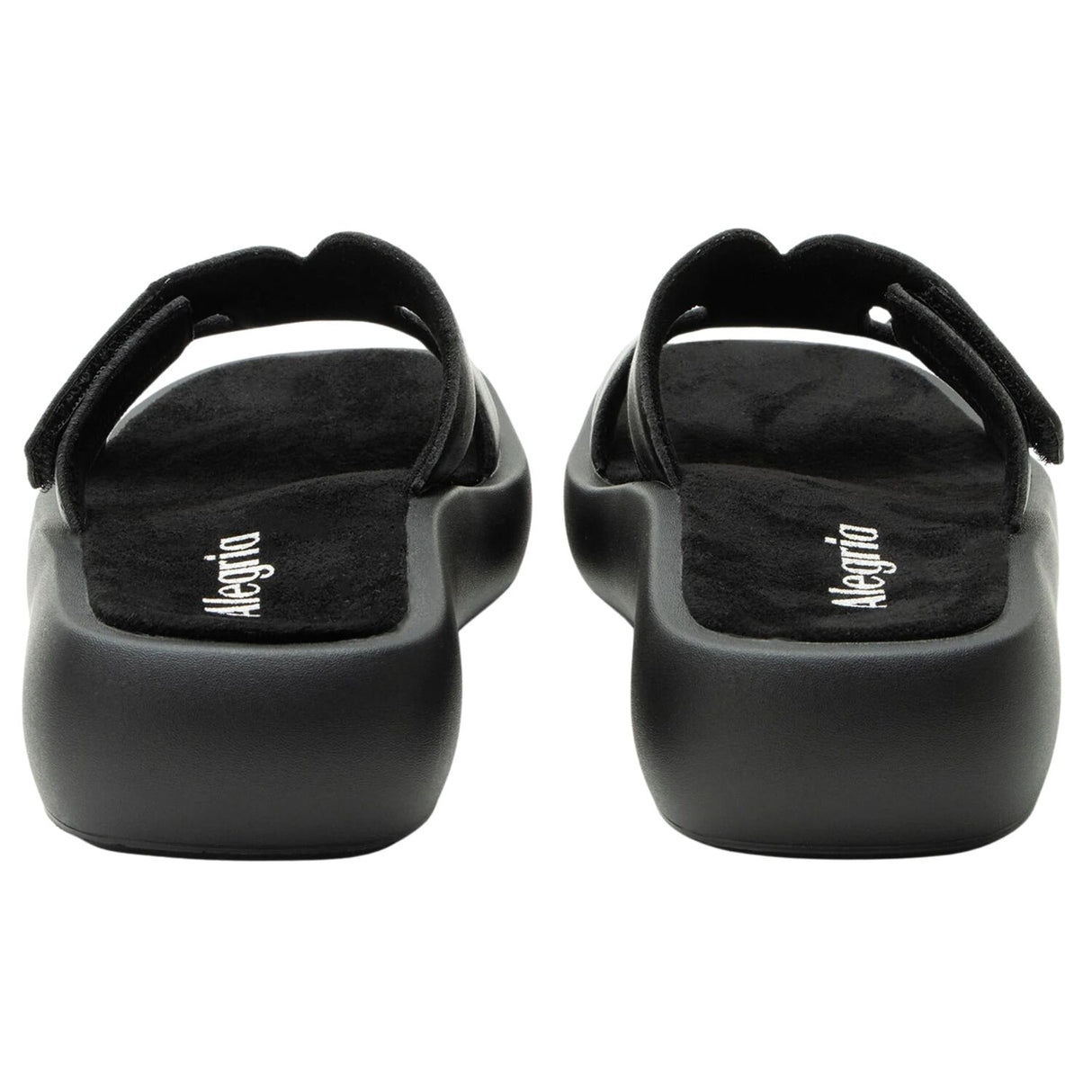 Alegria Portia Women’s Sandals Leather Adjustable Strap Comfort Slip-On in Black