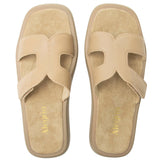 Alegria Portia Women’s Sandals Leather Adjustable Strap Comfort Slip-On in Beige