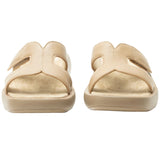 Alegria Portia Women’s Sandals Leather Adjustable Strap Comfort Slip-On in Beige