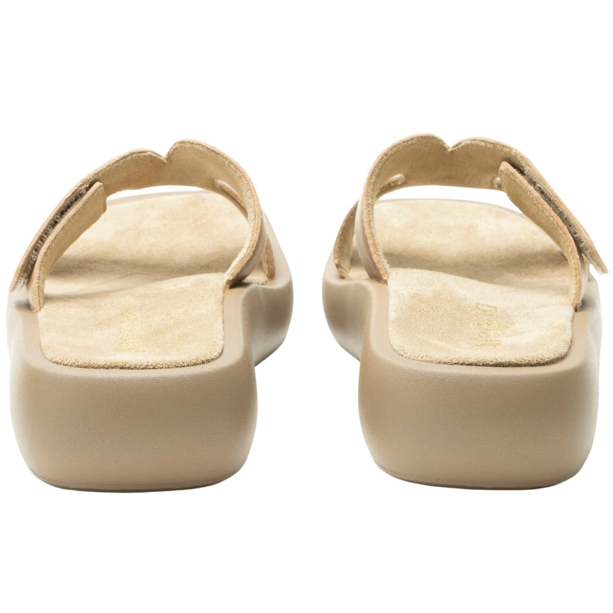 Alegria Portia Women’s Sandals Leather Adjustable Strap Comfort Slip-On in Beige