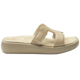 Alegria Portia Women’s Sandals Leather Adjustable Strap Comfort Slip-On in Beige