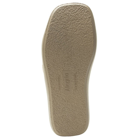 Alegria Portia Women’s Sandals Leather Adjustable Strap Comfort Slip-On in Beige