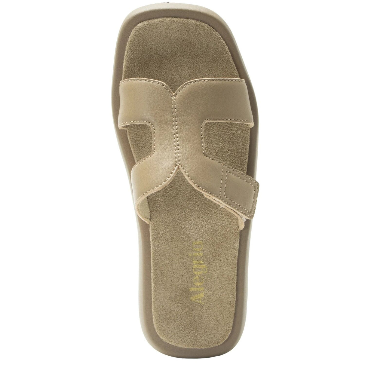 Alegria Portia Women’s Sandals Leather Adjustable Strap Comfort Slip-On in Beige