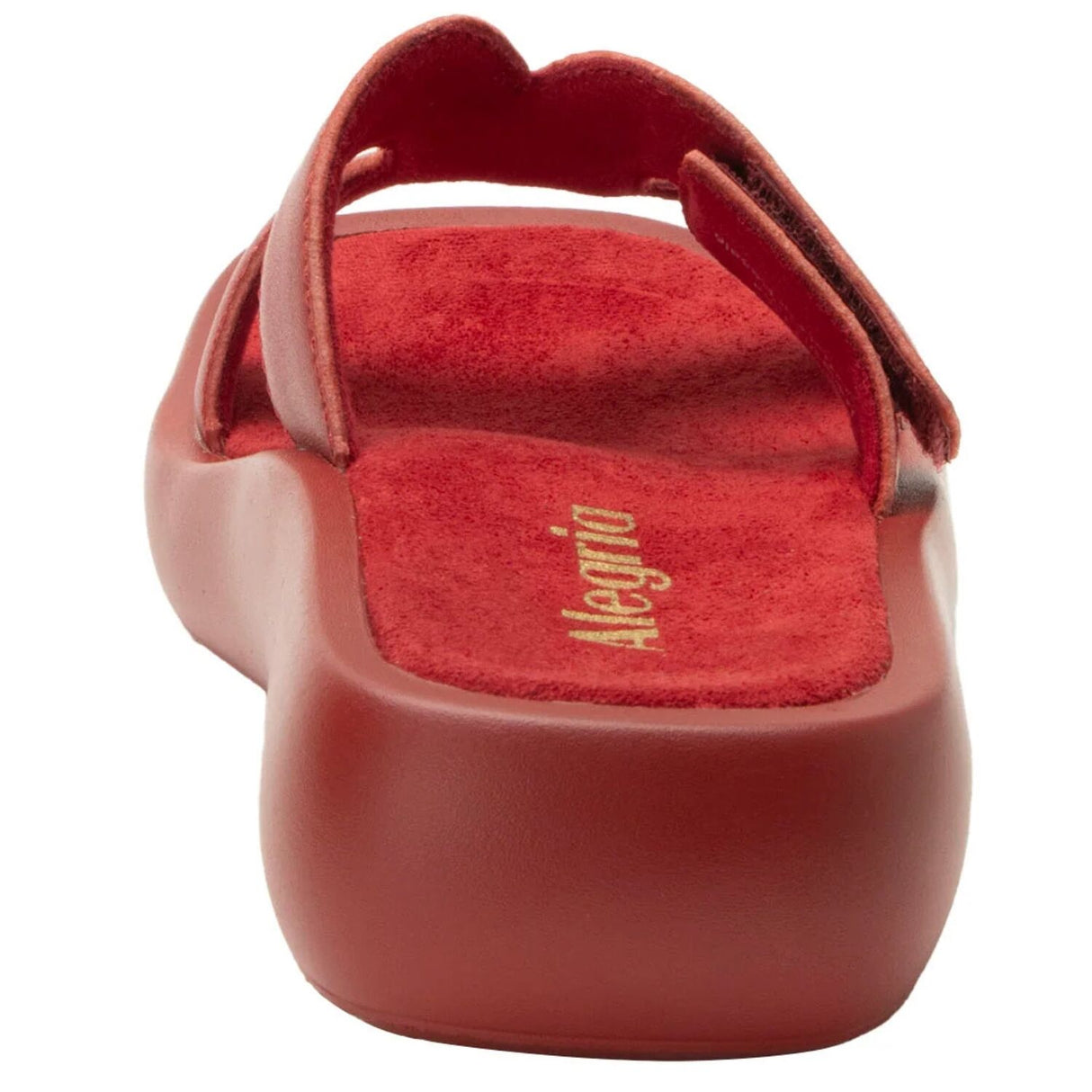 Alegria Portia Women’s Sandals Leather Adjustable Strap Comfort Slip-On in Ruby