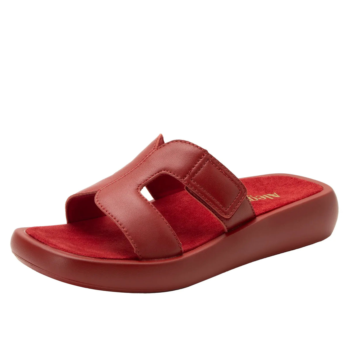 Alegria Portia Women’s Sandals Leather Adjustable Strap Comfort Slip-On in Ruby - EUR 42