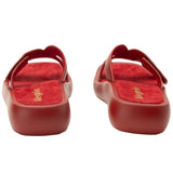 Alegria Portia Women’s Sandals Leather Adjustable Strap Comfort Slip-On in Ruby