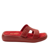 Alegria Portia Women’s Sandals Leather Adjustable Strap Comfort Slip-On in Ruby