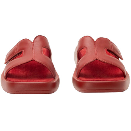 Alegria Portia Women’s Sandals Leather Adjustable Strap Comfort Slip-On in Ruby