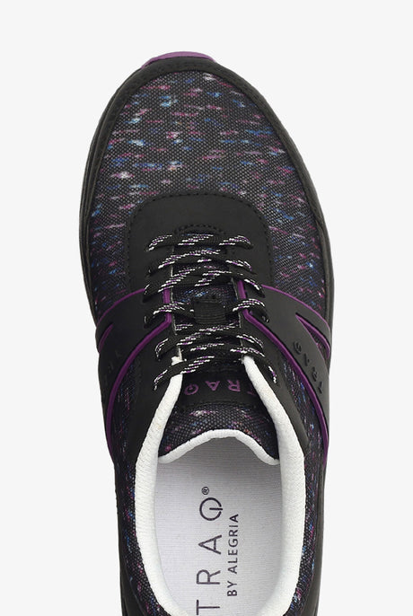 TRAQ Qarma 2 Sonar Womens Walking Shoes Smart Step Tracker Comfort Sneaker in Black