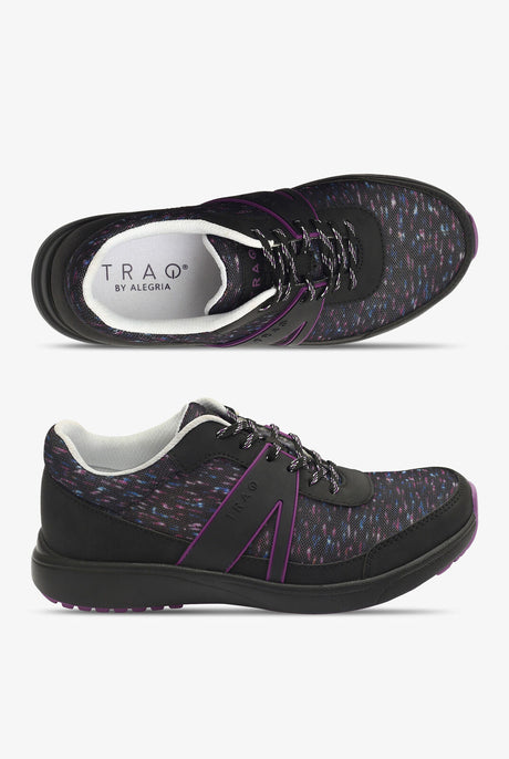 TRAQ Qarma 2 Sonar Womens Walking Shoes Smart Step Tracker Comfort Sneaker in Black