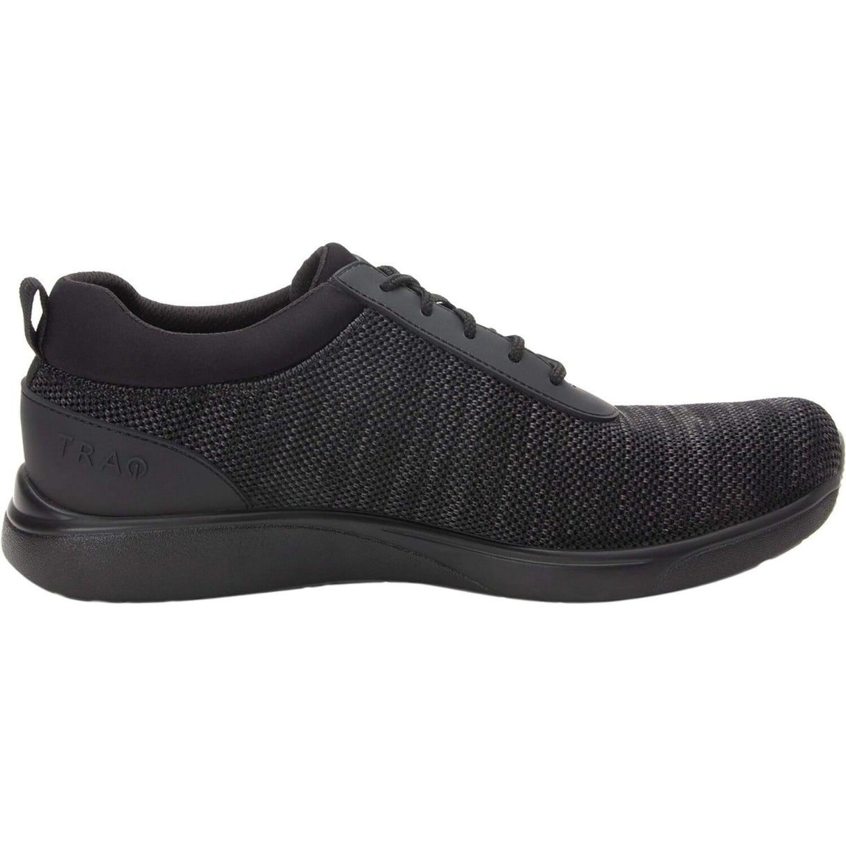Alegria Quantum Mens Knit Lace-Up Smart Shoes w/ Q-Chip Pedometer in Blackout