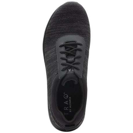 Alegria Quantum Mens Knit Lace-Up Smart Shoes w/ Q-Chip Pedometer in Blackout