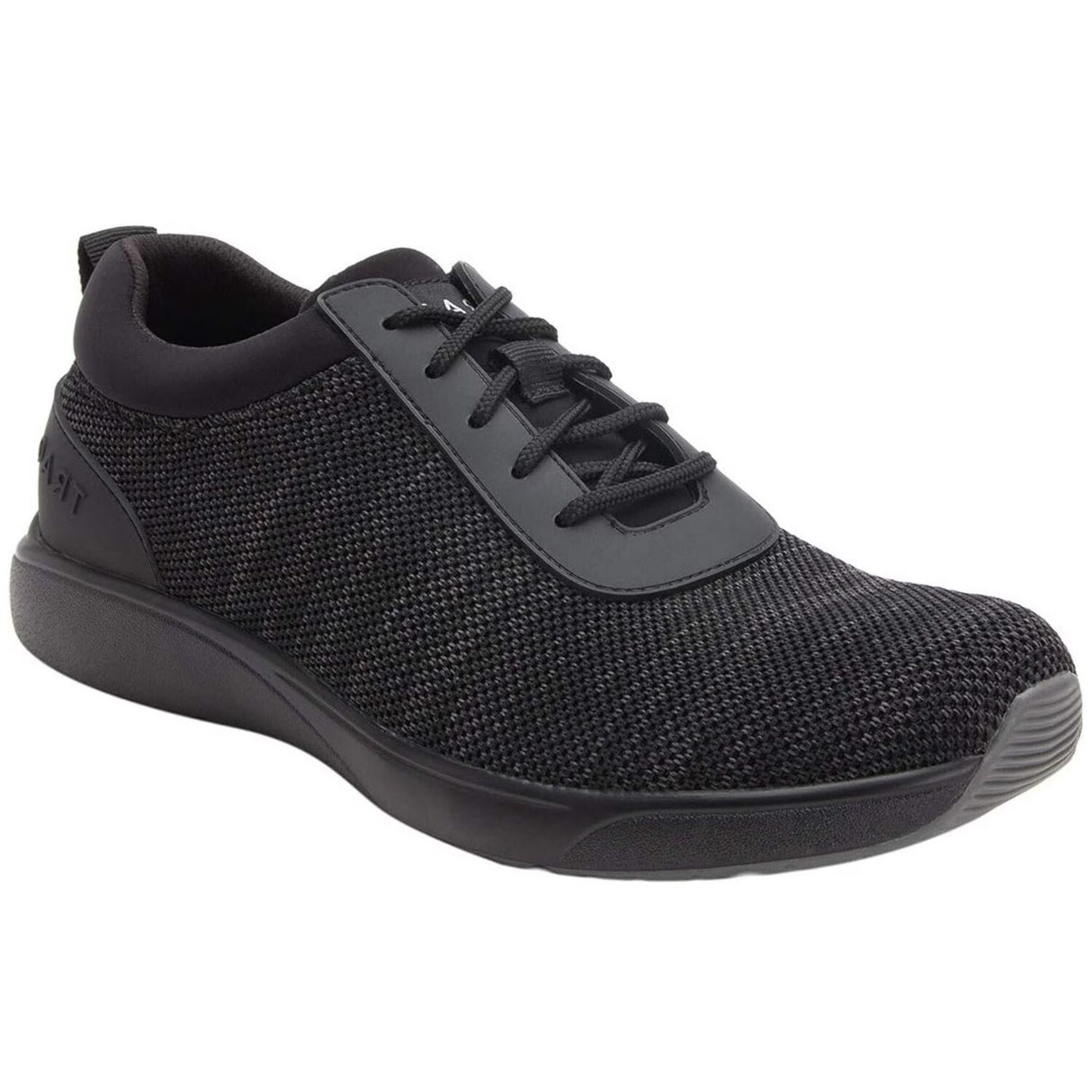Alegria Quantum Mens Knit Lace-Up Smart Shoes w/ Q-Chip Pedometer in Blackout