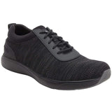 Alegria Quantum Mens Knit Lace-Up Smart Shoes w/ Q-Chip Pedometer in Blackout